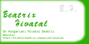 beatrix hivatal business card